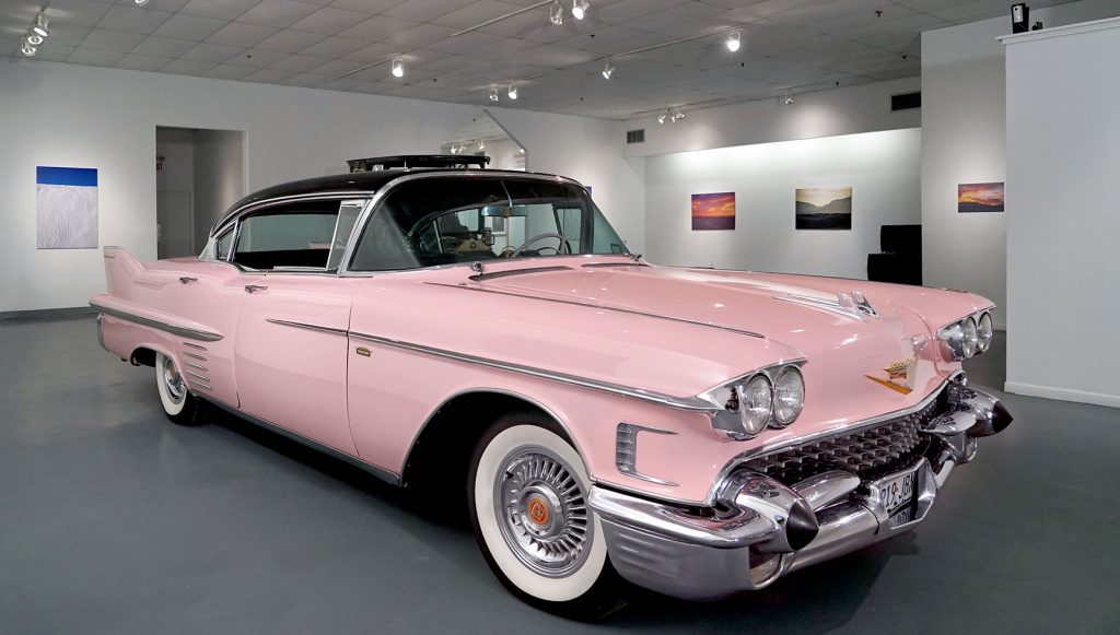 "Pink Cadillac" by Ann Harithas, FotoFest 2018, installation view Art Car Museum 2018